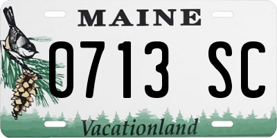 ME license plate 0713SC