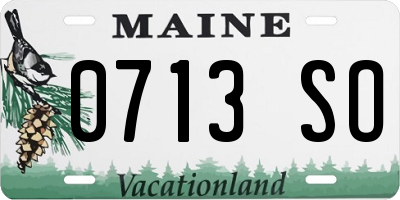 ME license plate 0713SO