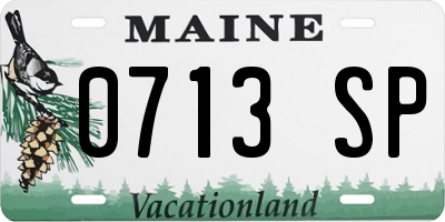ME license plate 0713SP