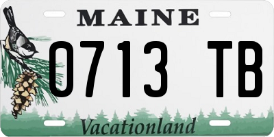 ME license plate 0713TB