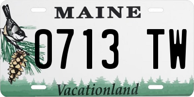ME license plate 0713TW