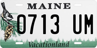 ME license plate 0713UM