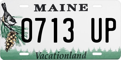 ME license plate 0713UP