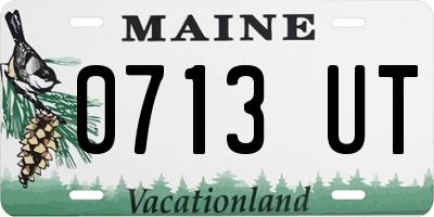 ME license plate 0713UT