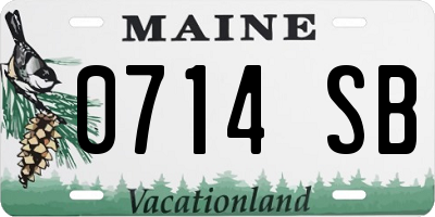 ME license plate 0714SB