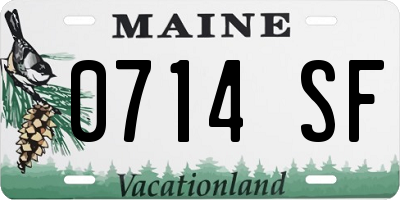 ME license plate 0714SF