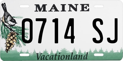ME license plate 0714SJ