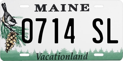ME license plate 0714SL