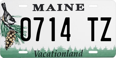 ME license plate 0714TZ