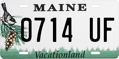 ME license plate 0714UF