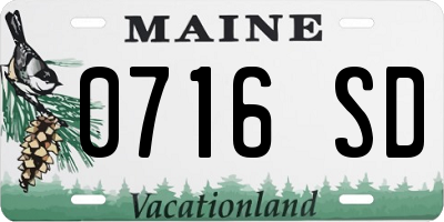ME license plate 0716SD