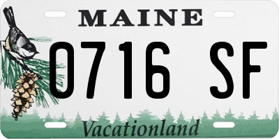 ME license plate 0716SF