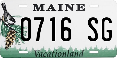 ME license plate 0716SG