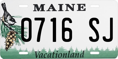 ME license plate 0716SJ