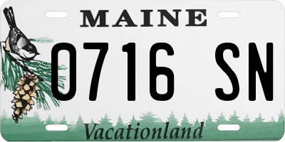 ME license plate 0716SN