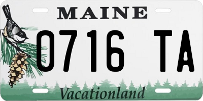 ME license plate 0716TA