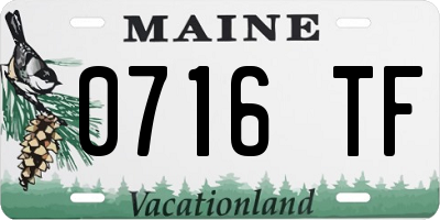 ME license plate 0716TF