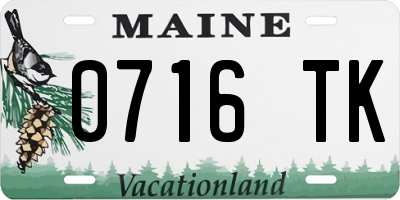 ME license plate 0716TK