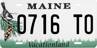 ME license plate 0716TO