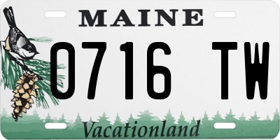 ME license plate 0716TW