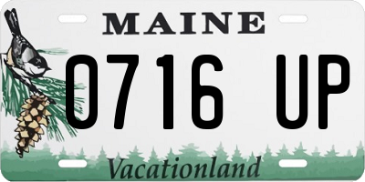 ME license plate 0716UP