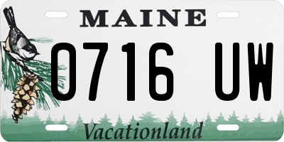 ME license plate 0716UW