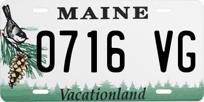 ME license plate 0716VG