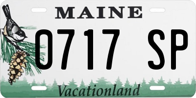 ME license plate 0717SP