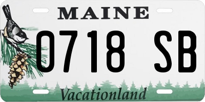 ME license plate 0718SB