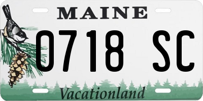 ME license plate 0718SC