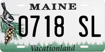 ME license plate 0718SL