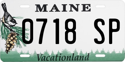 ME license plate 0718SP