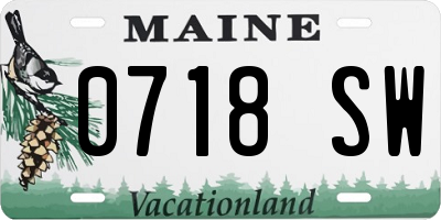 ME license plate 0718SW