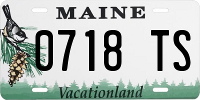 ME license plate 0718TS