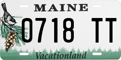 ME license plate 0718TT