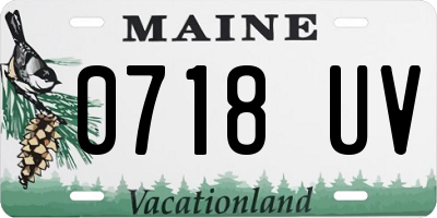 ME license plate 0718UV