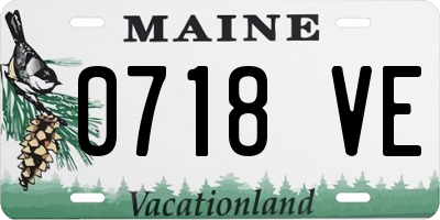 ME license plate 0718VE