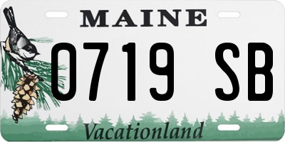 ME license plate 0719SB