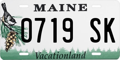 ME license plate 0719SK