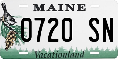 ME license plate 0720SN