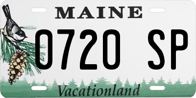 ME license plate 0720SP