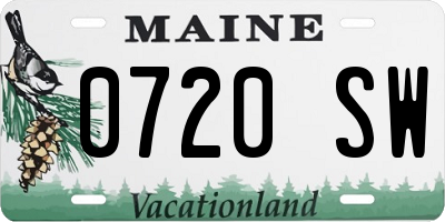 ME license plate 0720SW
