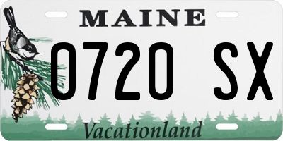 ME license plate 0720SX