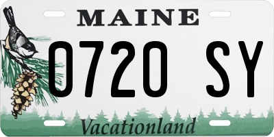 ME license plate 0720SY