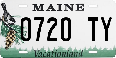 ME license plate 0720TY