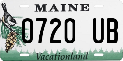 ME license plate 0720UB