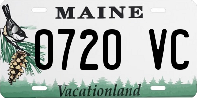 ME license plate 0720VC