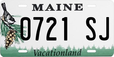 ME license plate 0721SJ