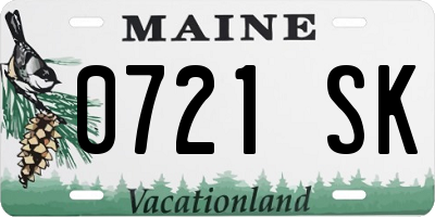 ME license plate 0721SK