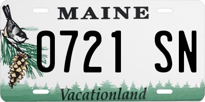 ME license plate 0721SN
